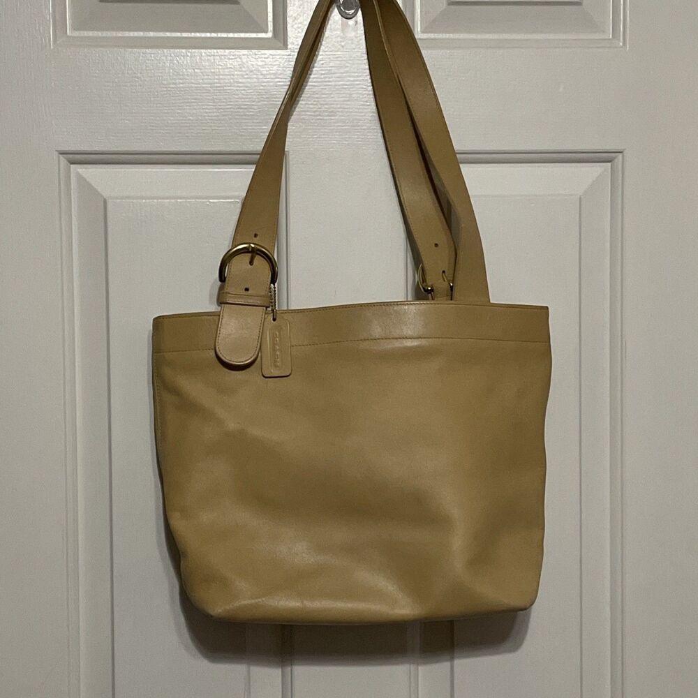 COACH Vintage SOHO Waverly Lafayette leather tote bag Purse Light Tan Camel 4140
